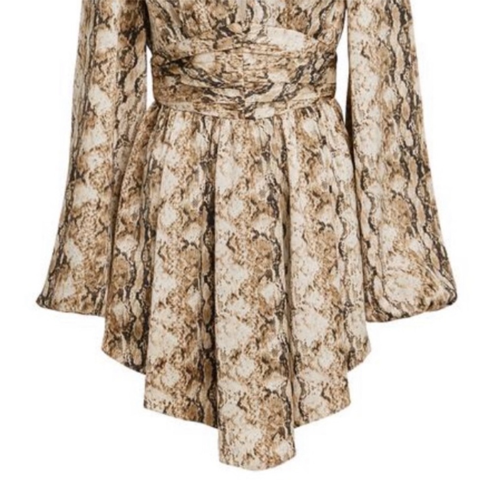 Revolve Rony Koba Orzora Snake Print Dress Nude Multi Combo Tan Cream - Picture 9 of 9